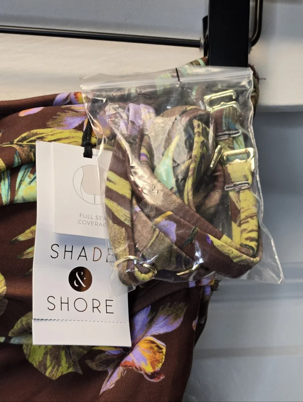 NWT Shade & Shore Tropical Palm And Floral One Piece Size S
